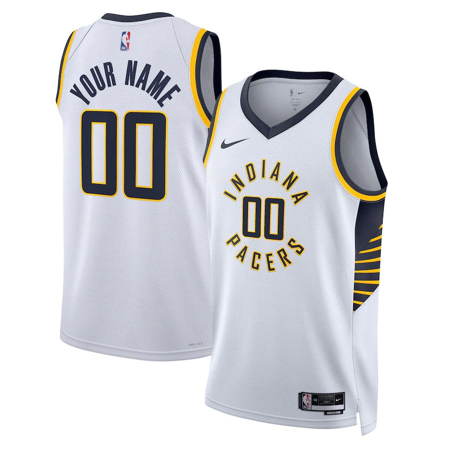 Men Indiana Pacers Nike White Association Edition 2022-23 Swingman Custom NBA Jersey